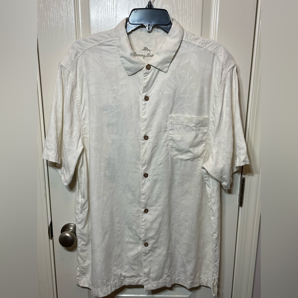 Tommy Bahama Cream Men's Casual Button Down Shirt